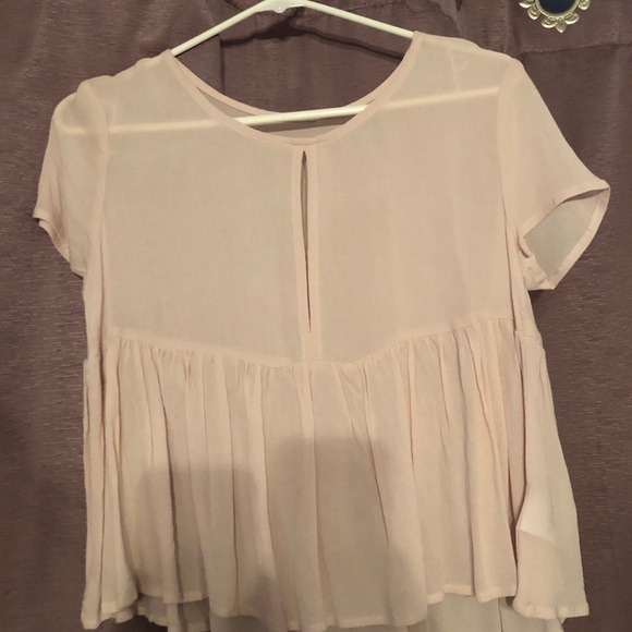 Kimchi Blue Pink Blouse with Slit - Picture 3 of 5